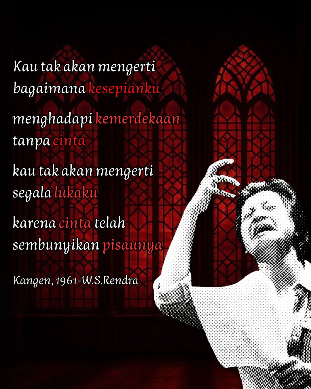 Poster Puisi WS Rendra - Kangen